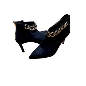 🌟75%OFF🌟Nine West Suede Leather Booties with Gold Chain